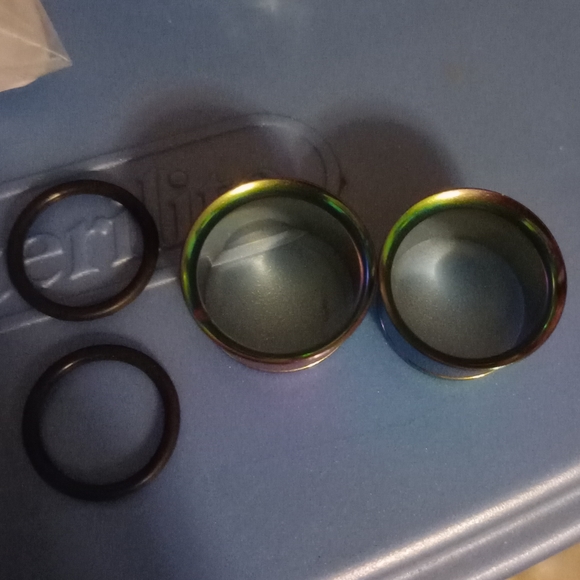 OIL SLICK SINGLE FLARE STAINLESS STEEL TUNNELS - Picture 3 of 6